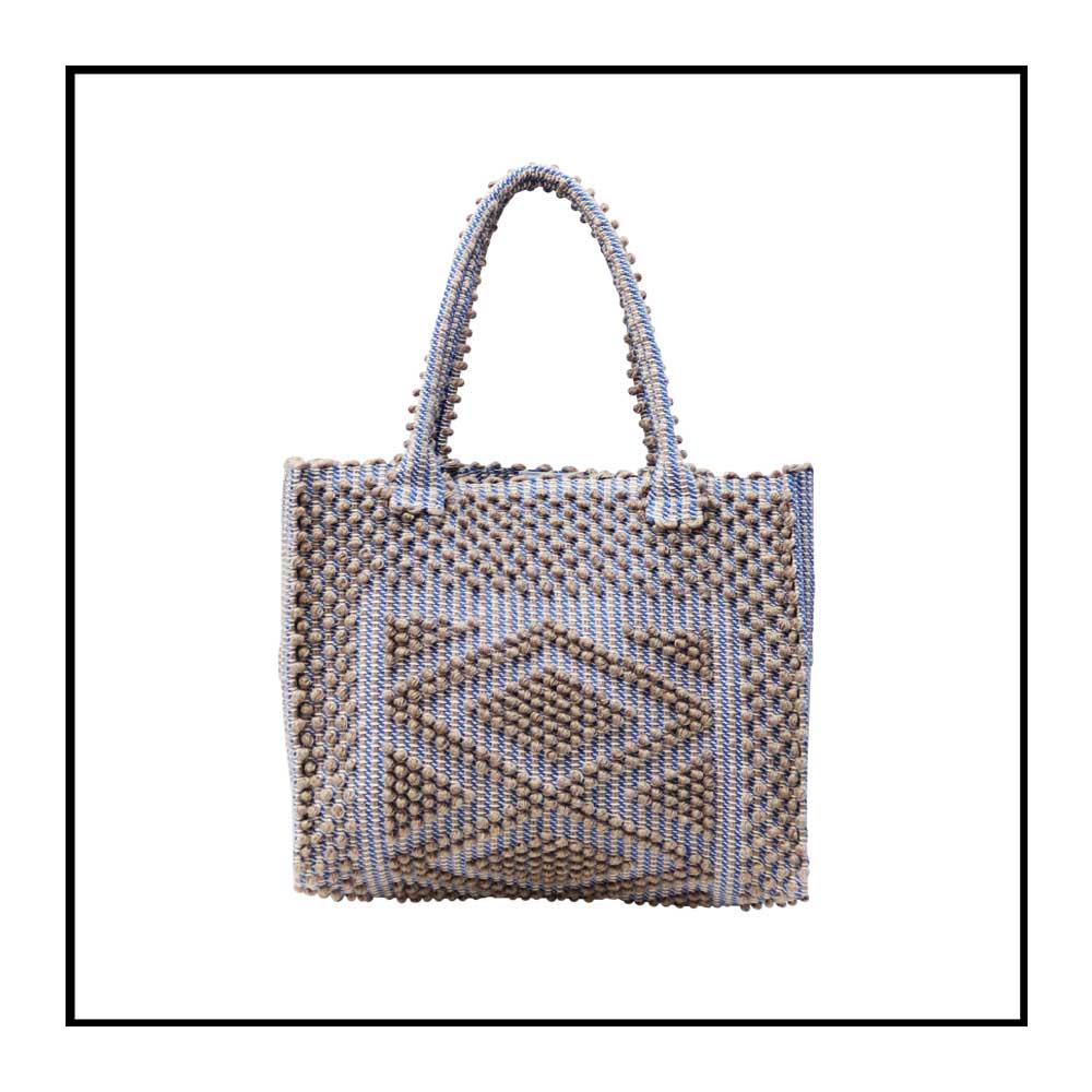 CORD LINEN _SKYBLUE BASE medium tote MAIN PICTURE FRONTview to complete your look with our selection of accessories crafted with the environment in mind