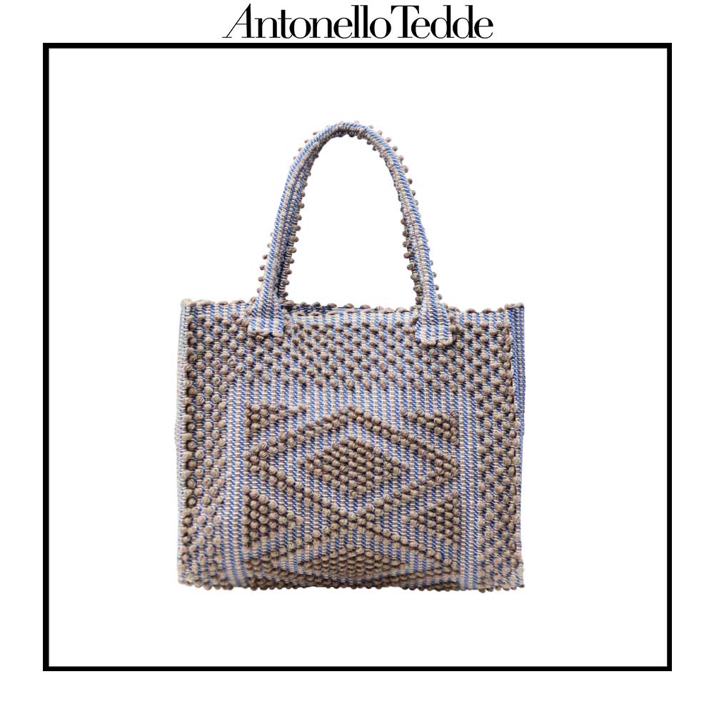 CORD LINEN _SKYBLUE BASE medium tote MAIN PICTURE FRONT view to complete your look with our selection of accessories crafted with the environment in mind